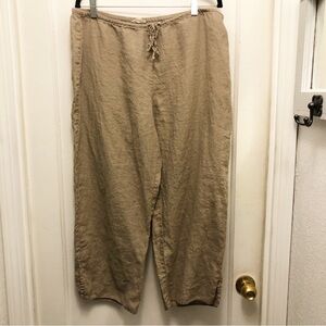 Eileen Fisher 100% Irish Linen Wide Leg Pants Size Large